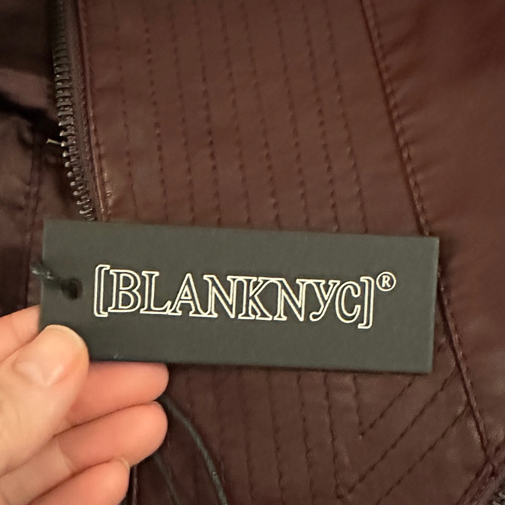 Blank NYC Rich Burgundy Vegan Leather Jacket - Picture 4 of 4